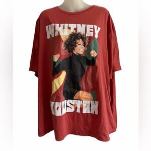 Whitney Houston Orange Peach Graphic T-Shirt, Plus Size 2XL. Soft, colorful